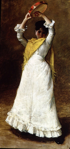 William Merritt Chase (1849–1916). A Tambourine Player (Mrs. Chase as a Spanish Dancer), ca. 1886. Oil on canvas.